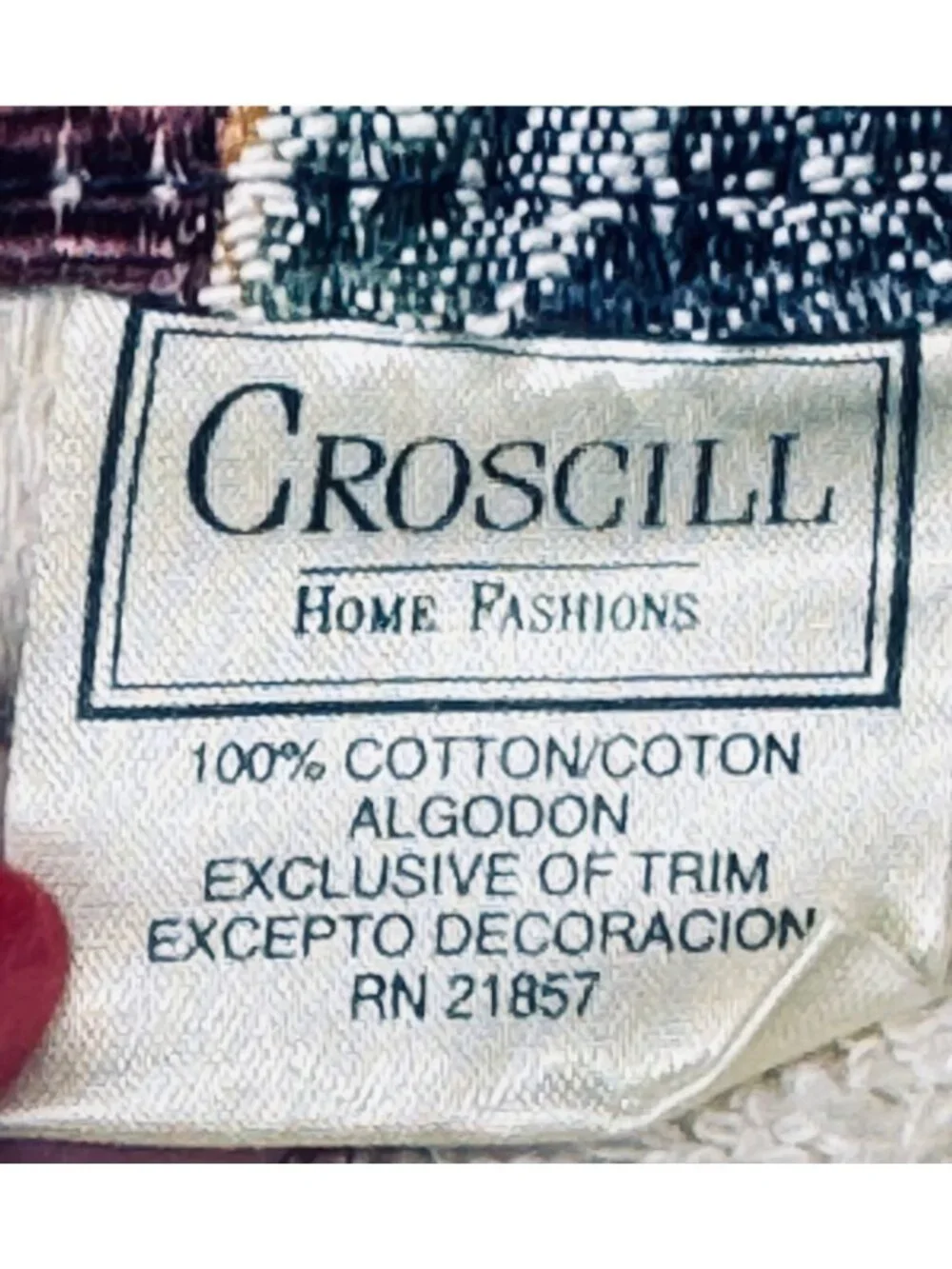 Set of 2 CROSCILL MARCHESA Hand Towels Blue Burgandy Green